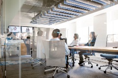 Zoom meeting in board room